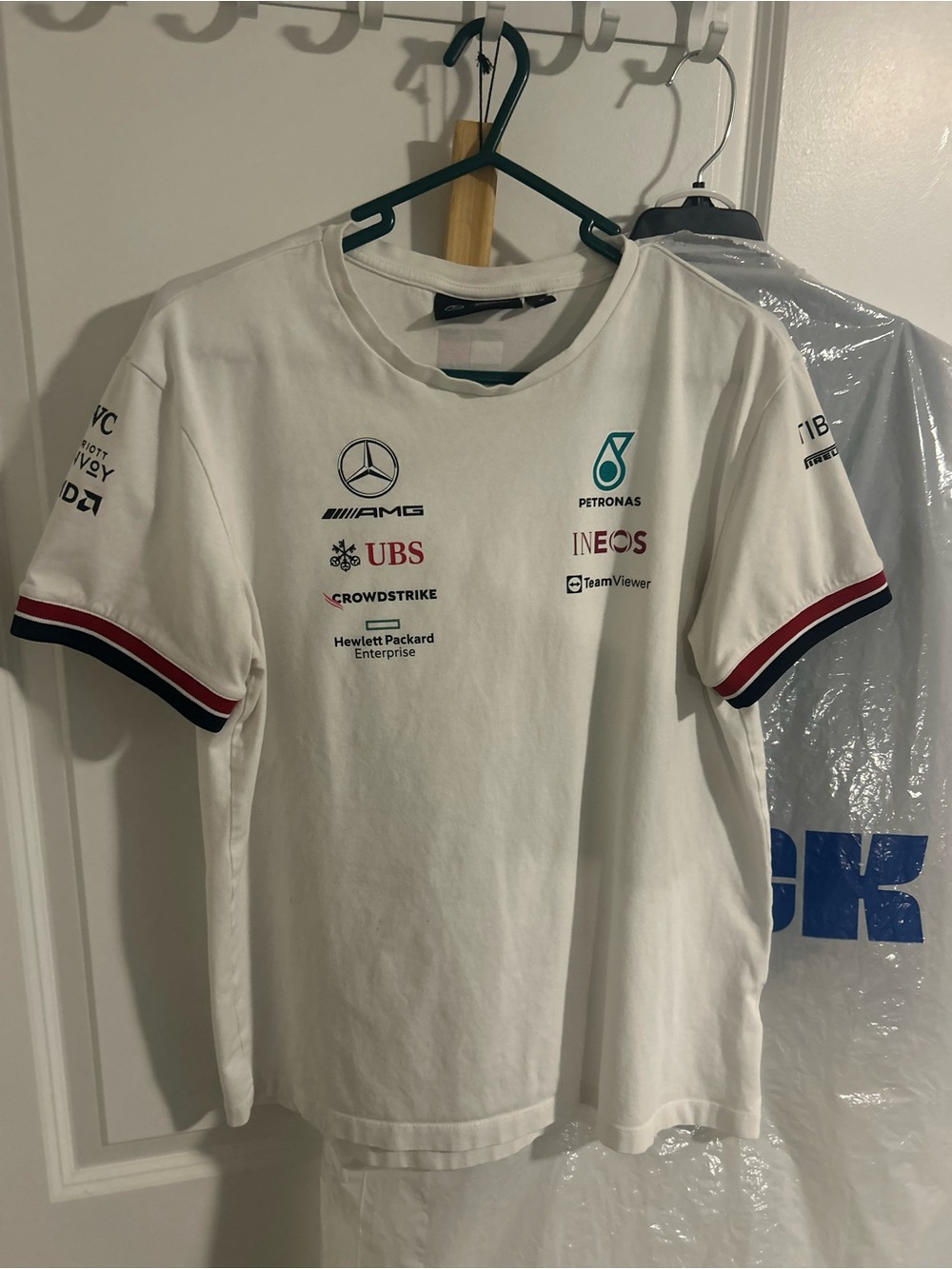 Petronas White Team Tee with Logo Accents